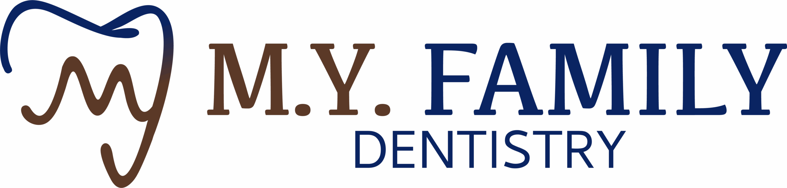 M.Y. Family Dentistry logo featuring a stylized tooth graphic, representing the dental care services offered by the practice.